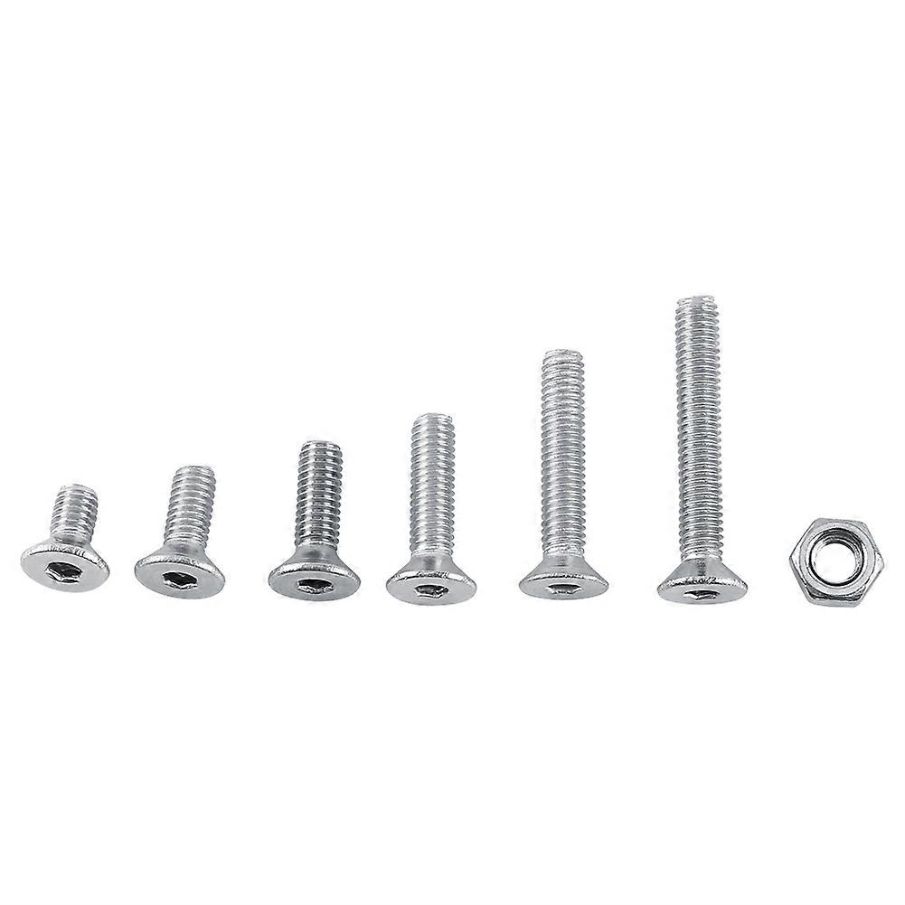 M3 A2 Stainless Steel Hex Socket Screws Bolt With Hex Nuts Assortted Set(Flat head)