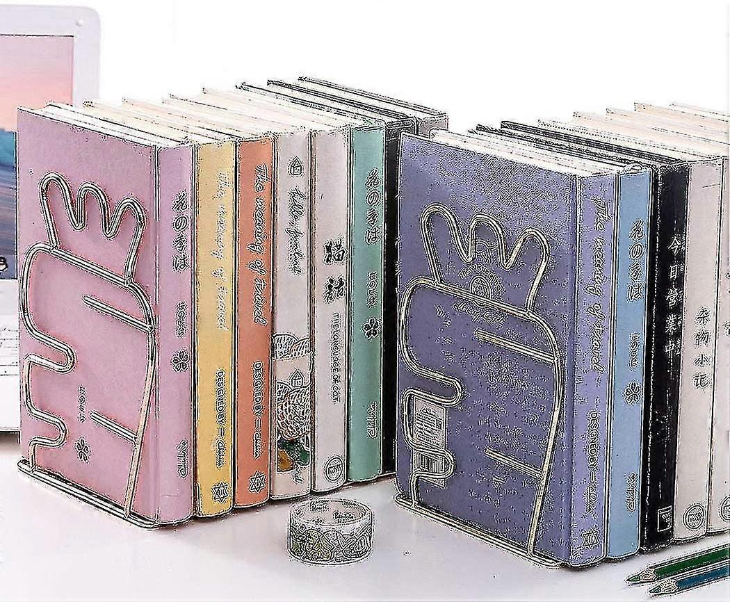 2024 Creative Minimalist Style Bookends Metal Bookends Adjustable Bookends Desktop Bookends