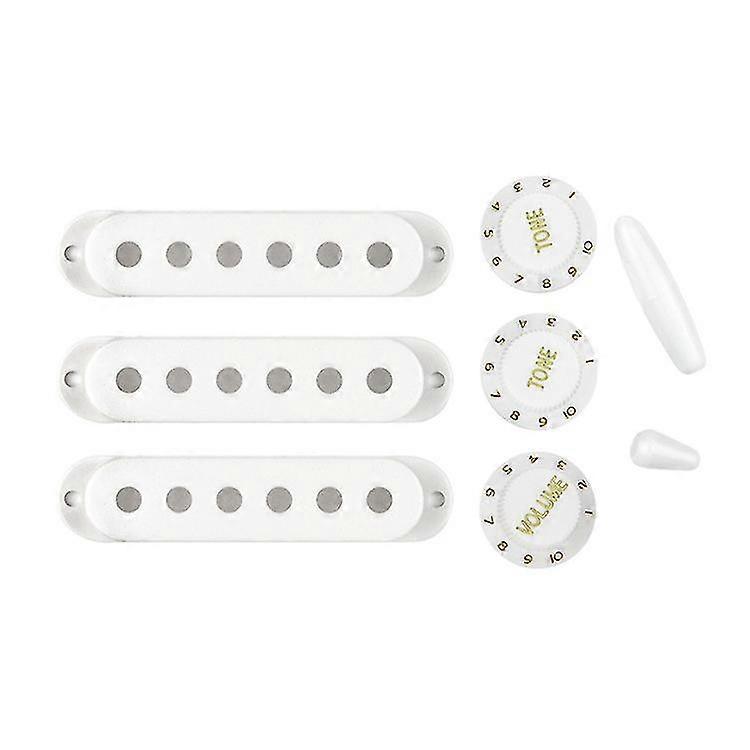3pcs durable guitar pickup cover volume tone knobs tip setwhite