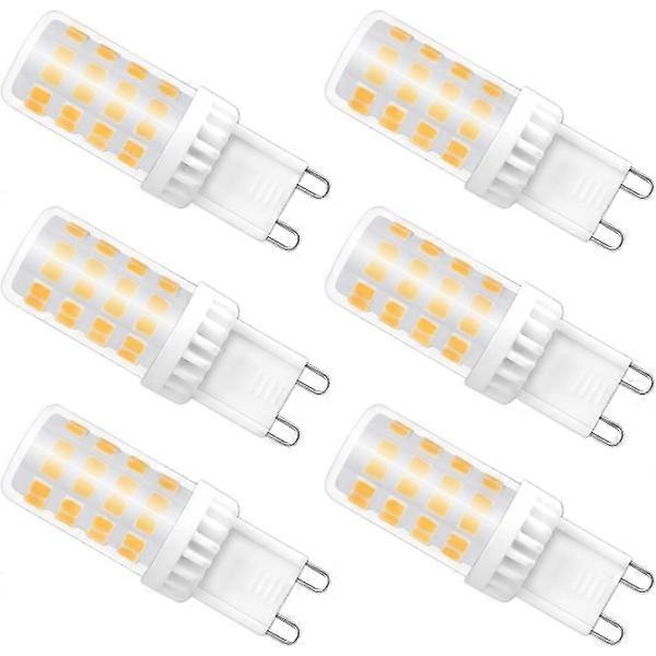 Dimmable G9 LED bulb, 4W Equivalent to 40W halogen, 480 LM, warm white 3000K, standard G9 base, 360 rotation angle with 6-pack