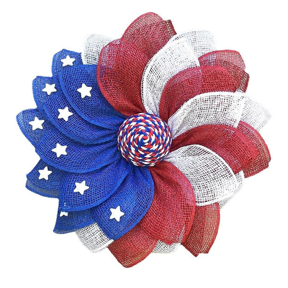 独立記念日の花輪愛国者の花輪アメリカ国旗赤、星は赤い花輪のドアを飾った