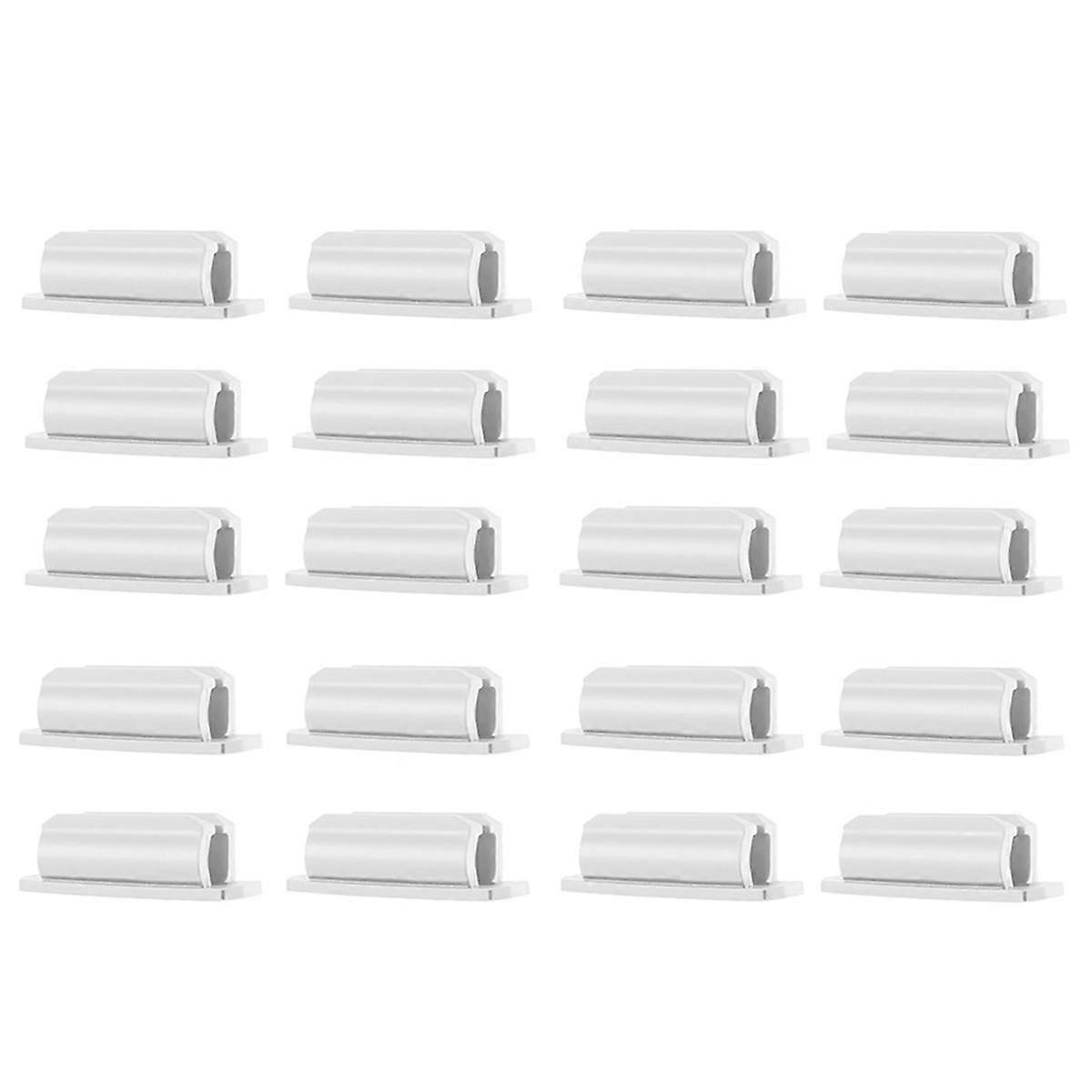 Pen Holder Set of 20 Adhesive Silicone Pen Holder for Desk and Other Surfaces White