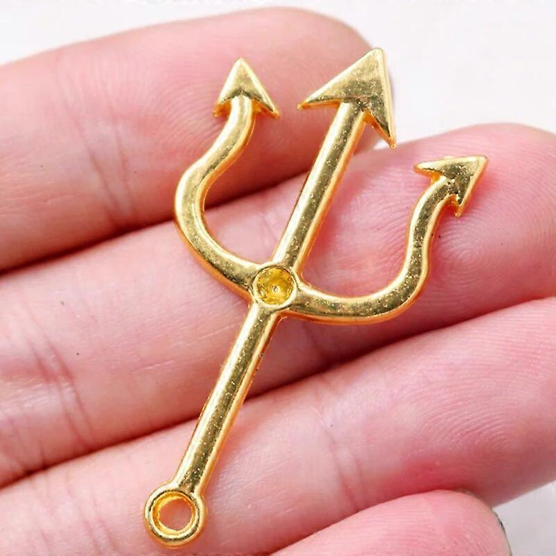 12 pz Colore Oro Colore Argento Arma Tridente Pendenti Retrò Orecchini Accessori In Metallo FAI DA TE Charms Gioielli Artigianato Facendo A1249