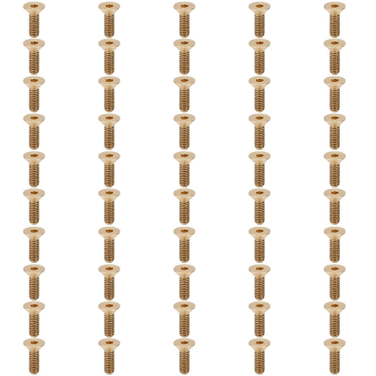 For 50Pcs Flat Hex Socket Screw Copper Countersunk Head Fastener Hardware Industrial Supplies M4M4x12