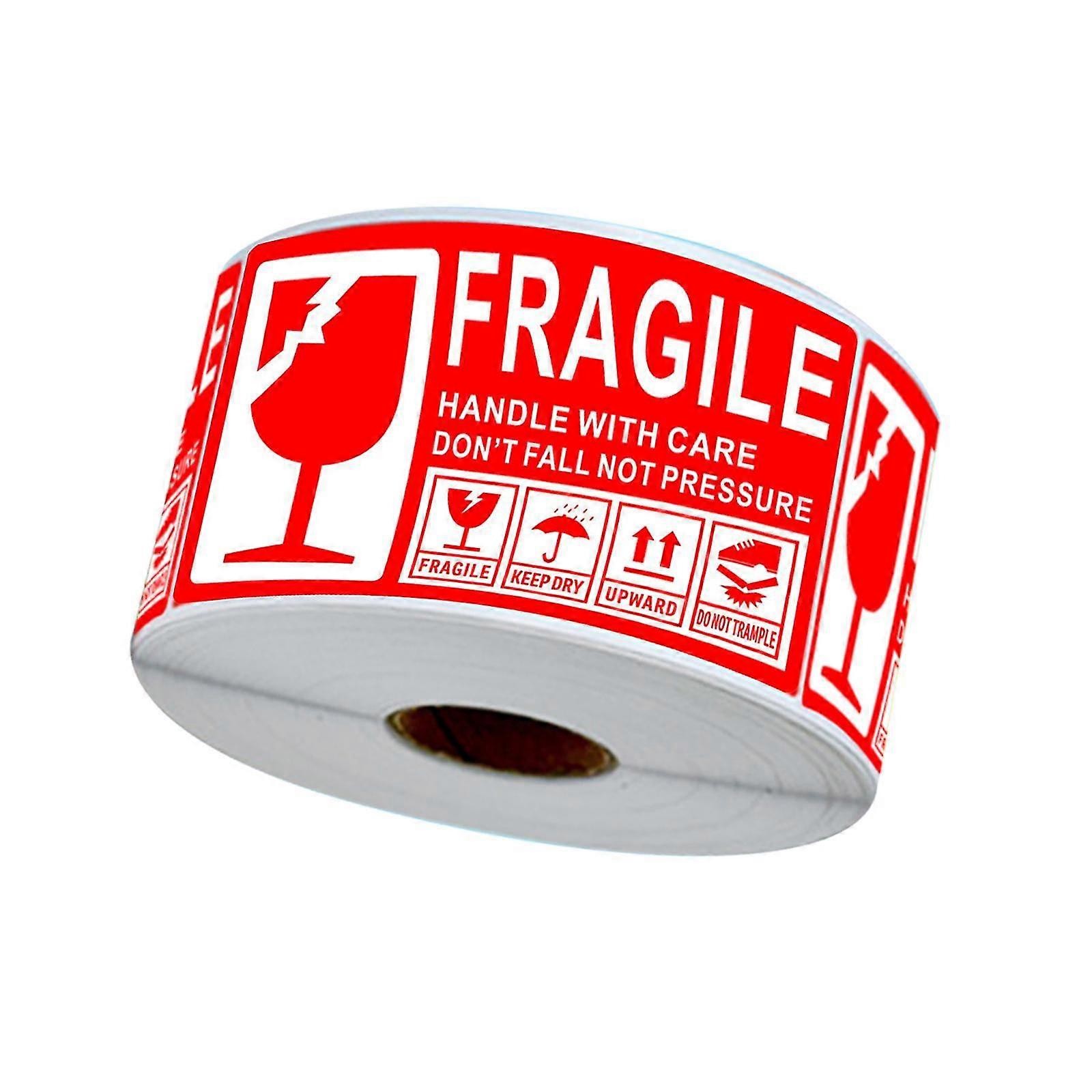 Fragile Stickers Handle with Care Sticky Fragile Stickers for Shipping Moving Glass Fragile Labels, 1 Roll