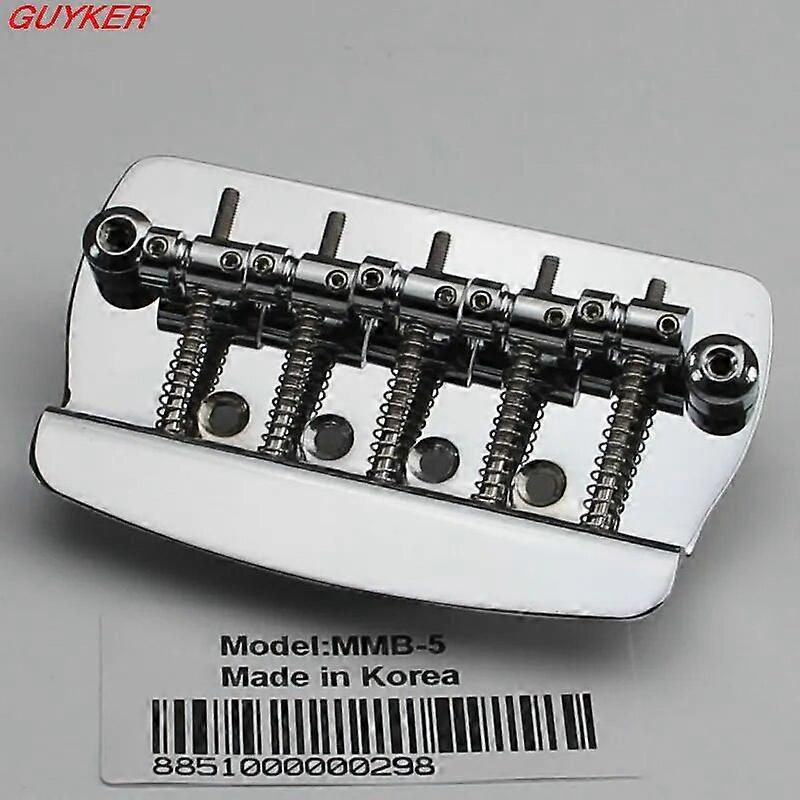 5 String Hard Tail Fixed Bass Electric Guitar Bridge Chrome