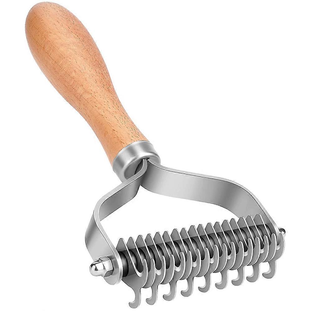 Pet Grooming Brush, 2 Sided Undercoat Rake for & Cats,Safe Dematting Comb & Deshedding Tool for Mat