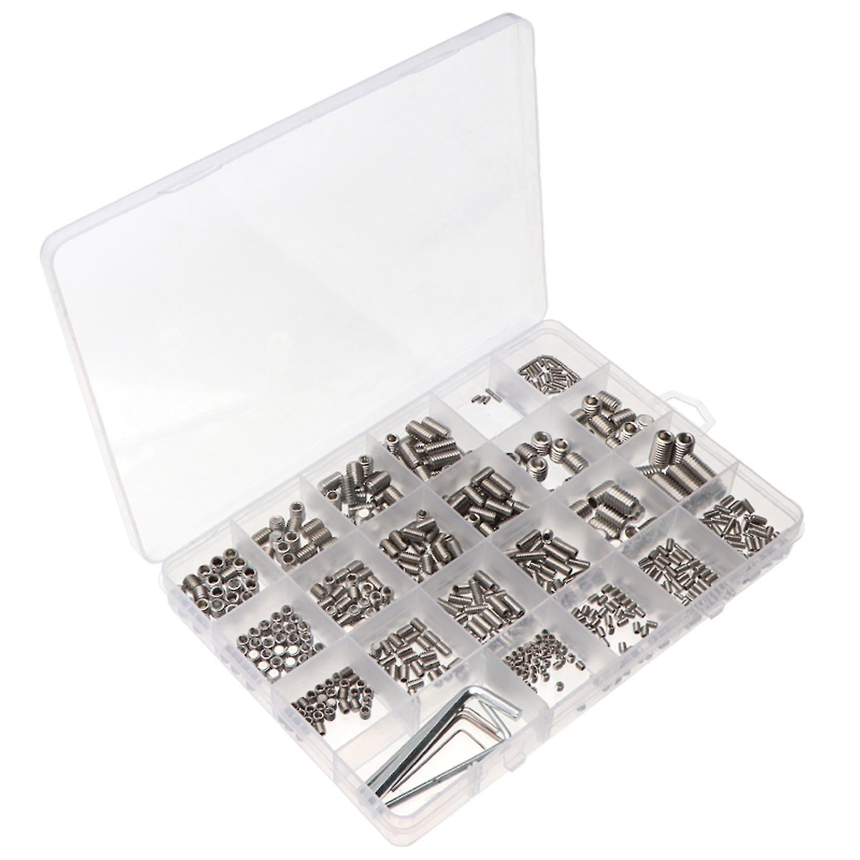 660pcs Boxed Hexagon Socket Set Screw With Flat End + 6pcs Wrench Set