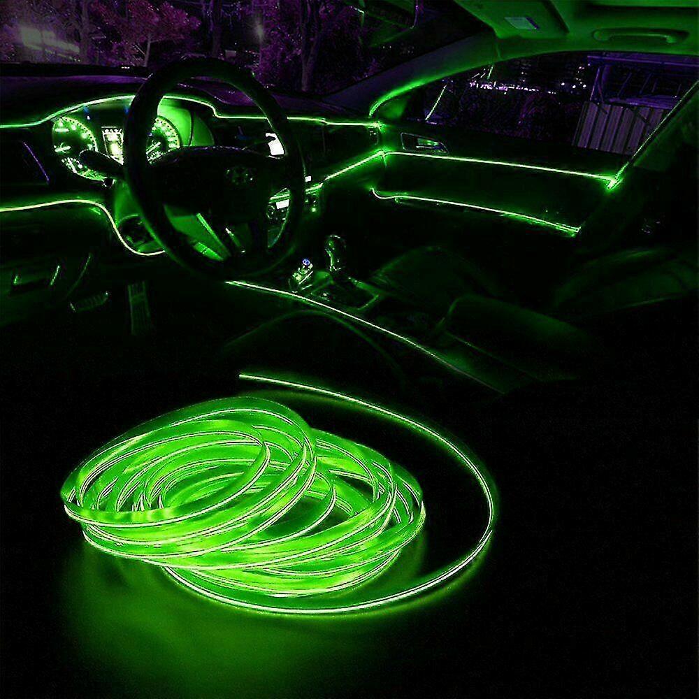 Wabjtam 2m Fluorescent Green Led Light Glow El Wire String Strip Rope Tube Decor Party + Usb