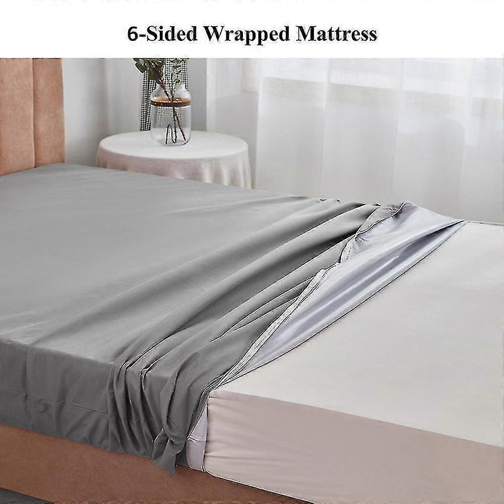 6 Sides Fully Enclosed Waterproof Mattress Cover With Zipper Dust Sheet Fits All Kinds Of Beds