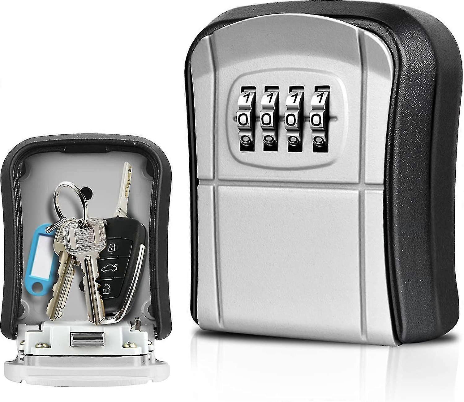 Key Box Wall Mounted Mini Outdoor Key Safe With Resettable 4-digit Code Waterproof Key Box For Home