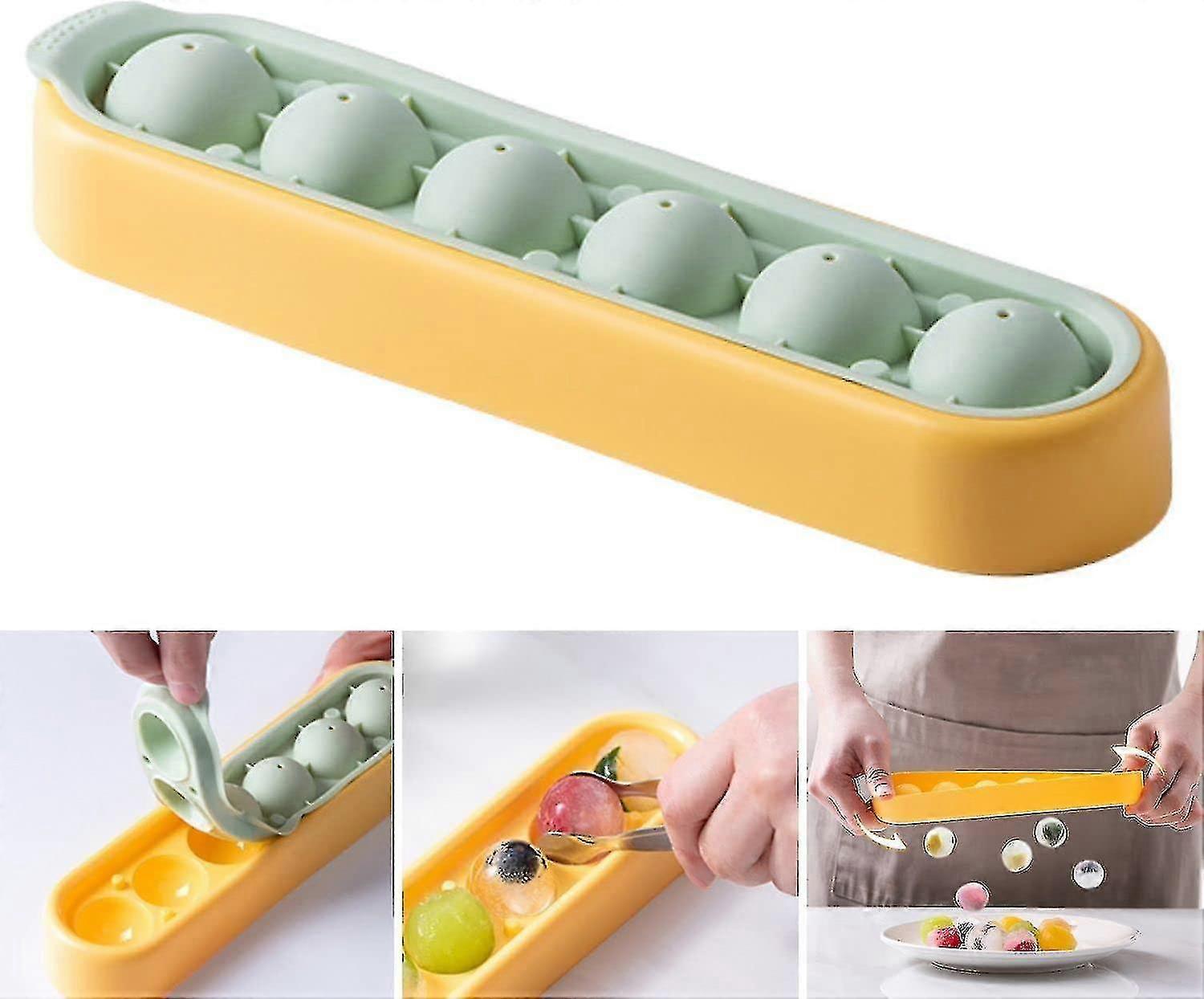 6 Hole Ice Ball Ice Cube Molds For Cocktail, Bourbon, Juice, Summer Drinks Jiujiuso
