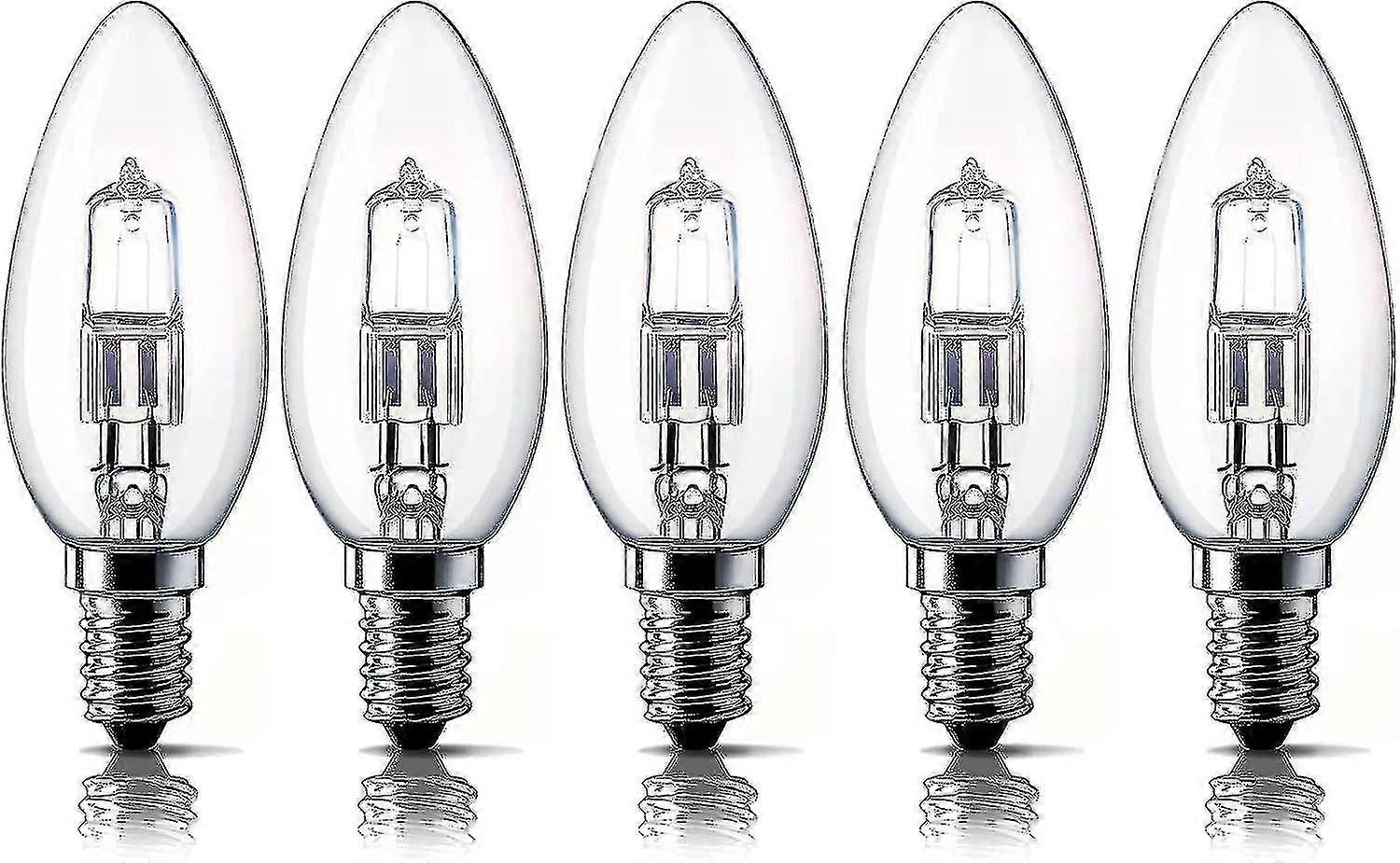 E14 42w Lampadine alogene a candela, piccola lampadina a vite Edison (ses) bianco caldo dimmerabile confezione da 5