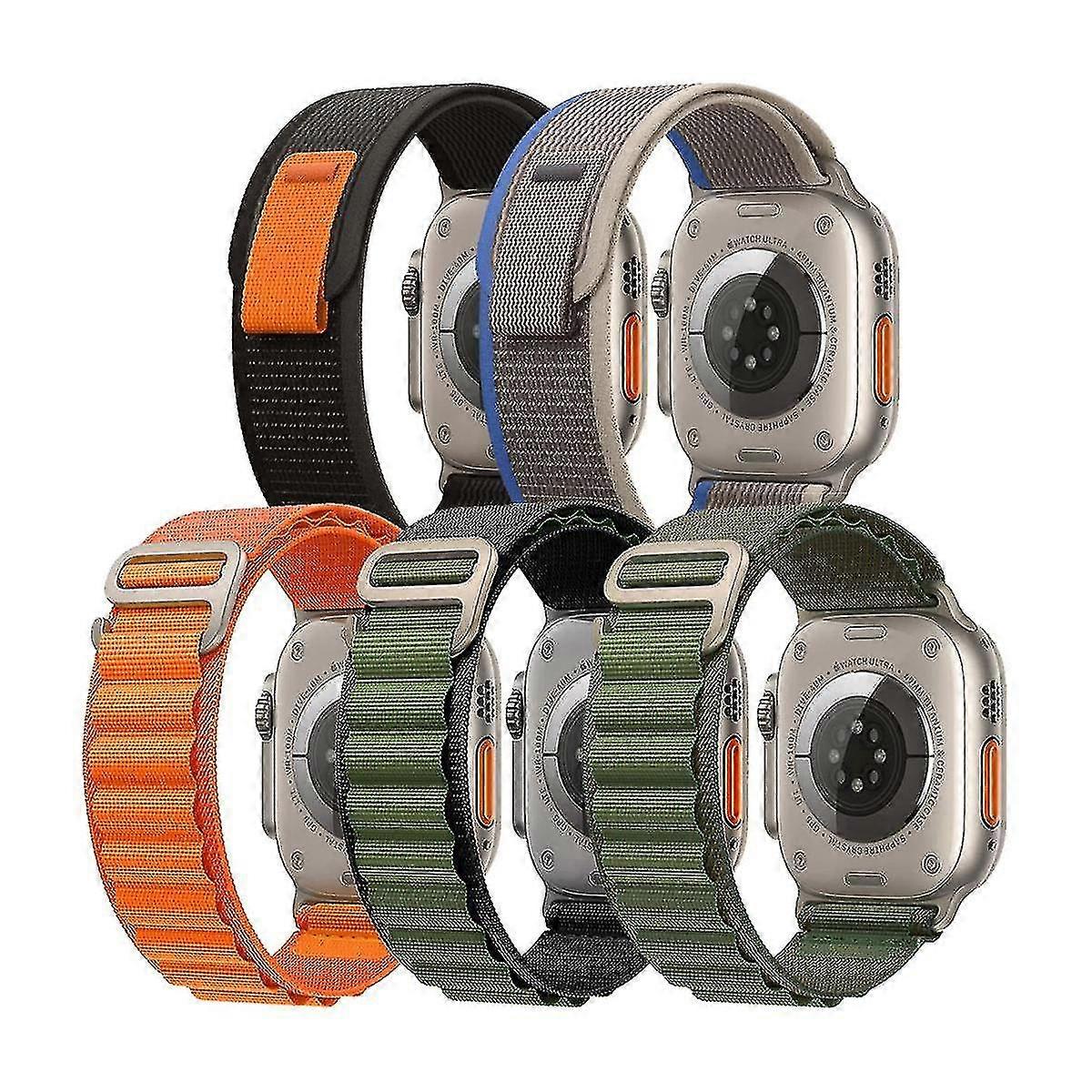 시계 울트라 밴드 49mm 45mm 44mm 42mm, 트레일 루프 나일론 스포츠 밴드 용 5 팩 밴드 스트랩 - 시리즈 - 좋은