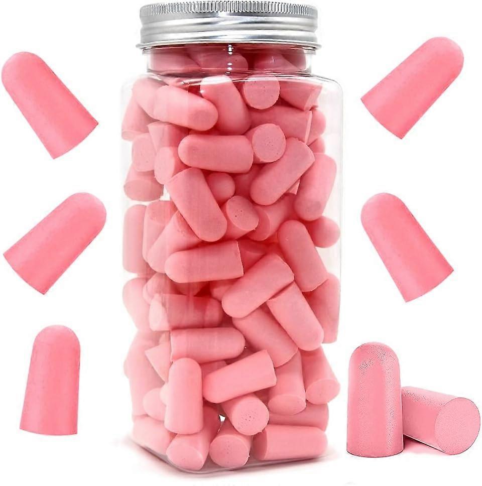 Soft Foam Earplugs, 38dB, Highest SNR, 60 Pairs Comfortable Reusable Earplugs for Sleeping, Snoring, Studying (Pink)
