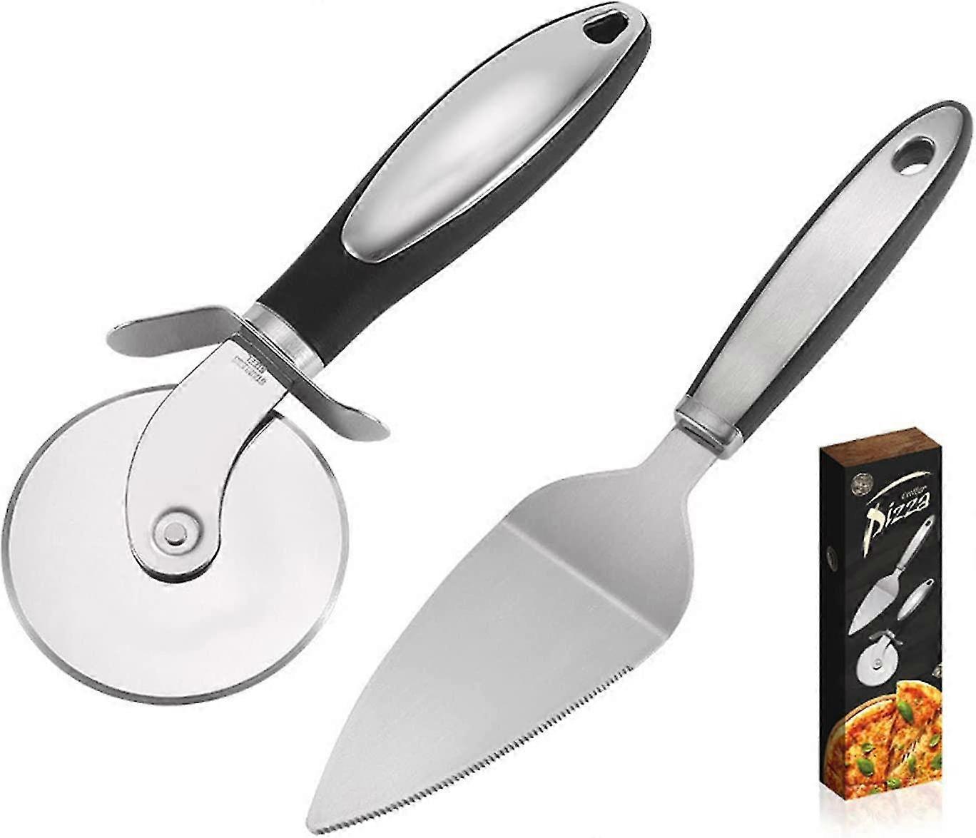 2 Pack Pizza Cutterpremium Pizza Cutter Wheel Pizza Server Set