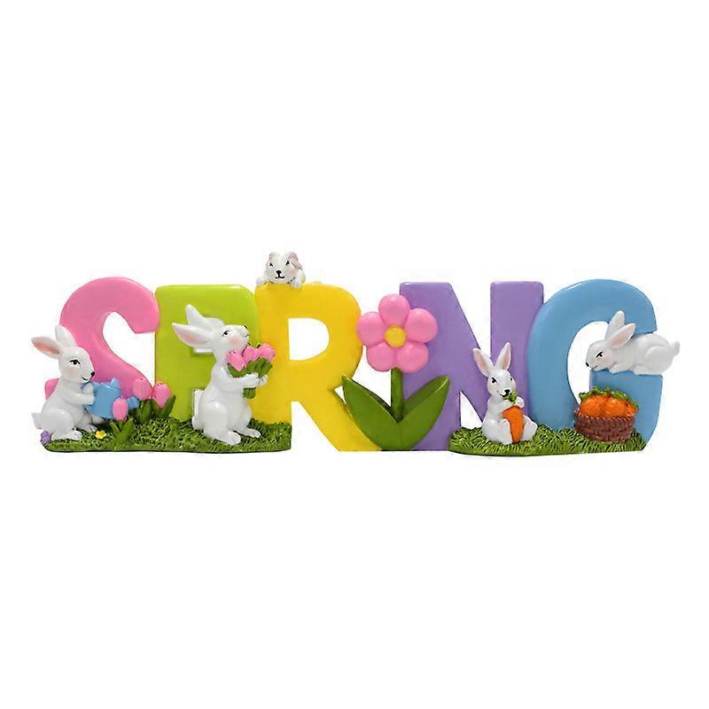 Easter Table Decor Spring Rabbit Easter Table Centerpiece Spring Table Signs for Easter Table Party Kitchen Office Bar Decor,26*8.5*4.5CM