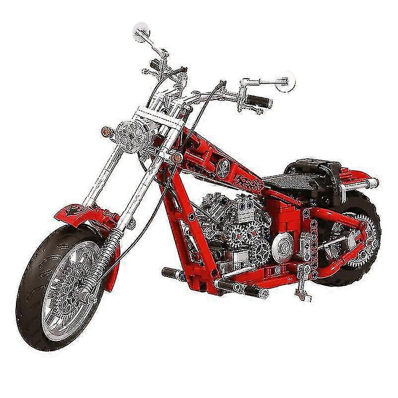 2022 New Creative Series Red Skull Moc Motorcycle Building Blocks Diy Racing Car Bricks Classic Model Kids Toys Compatible Gift
