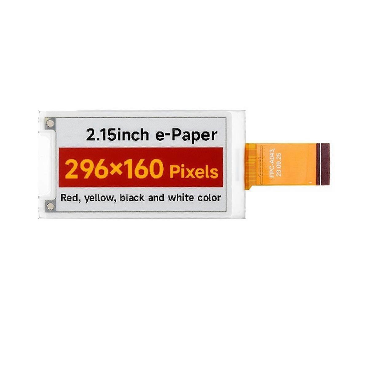 2.15inch E-Paper Display (G), E-Ink Display, 296x160 Pixel, Red/Black/White/Yellow Electronic Ink S