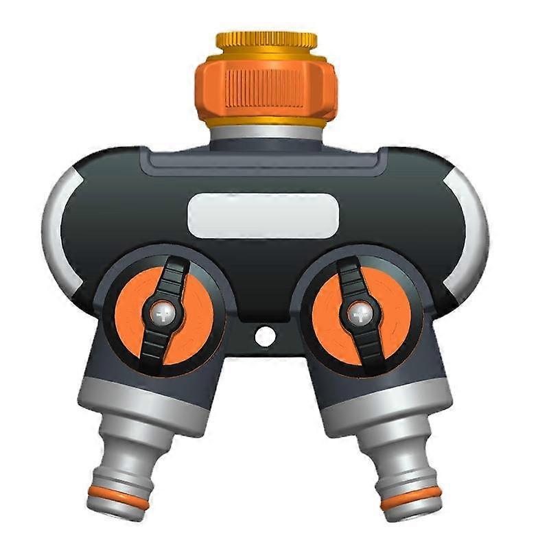 2-Way Distributor, with Control Switch, 2 or 1 Way Water Flow Work Can Be Done at the Same Time Orange/Black