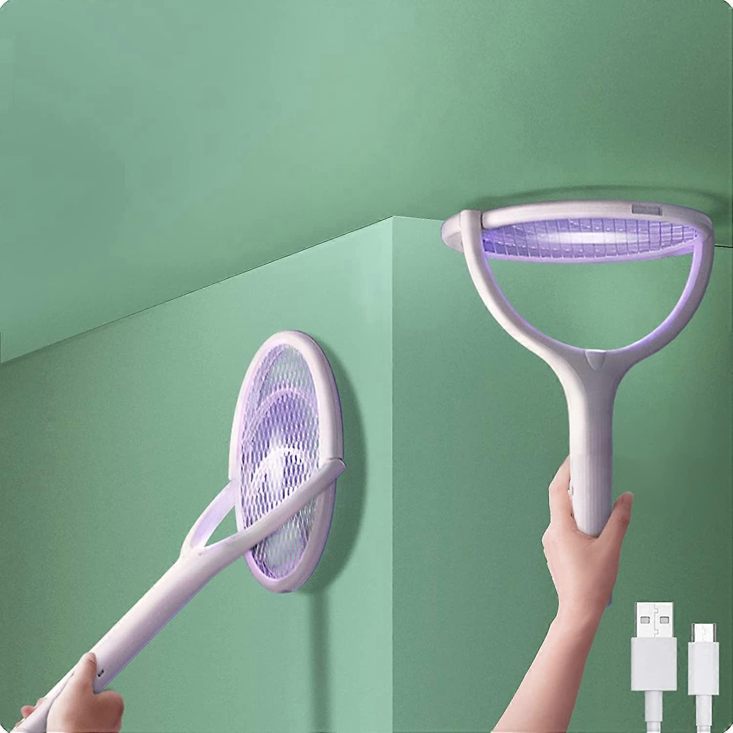 Rotating Head Rechargeable Electric Fly Swatter Fly Zapper