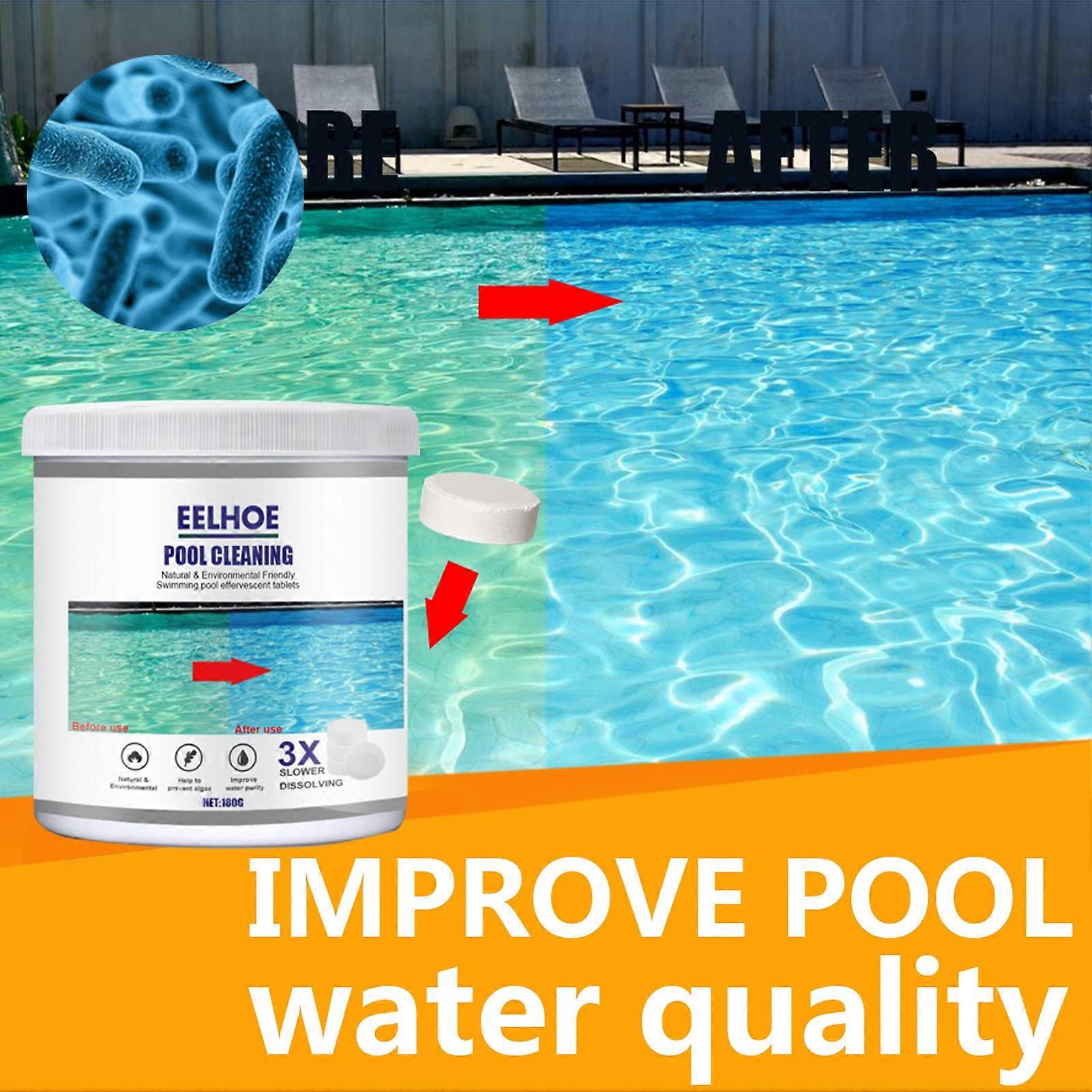 1 Set Chlortabletten Reinigung Wasserqualität Pulver Langlebige Poolpflegetabletten für Freibad KAESI