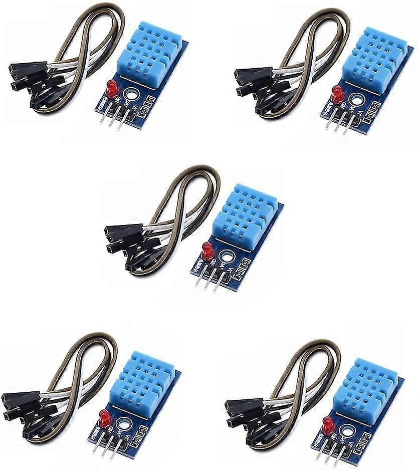 5Pcs Temperature Humidity Sensor Module Humidity Sensor And Temperature Sensor With Cable Compatible For Arduino