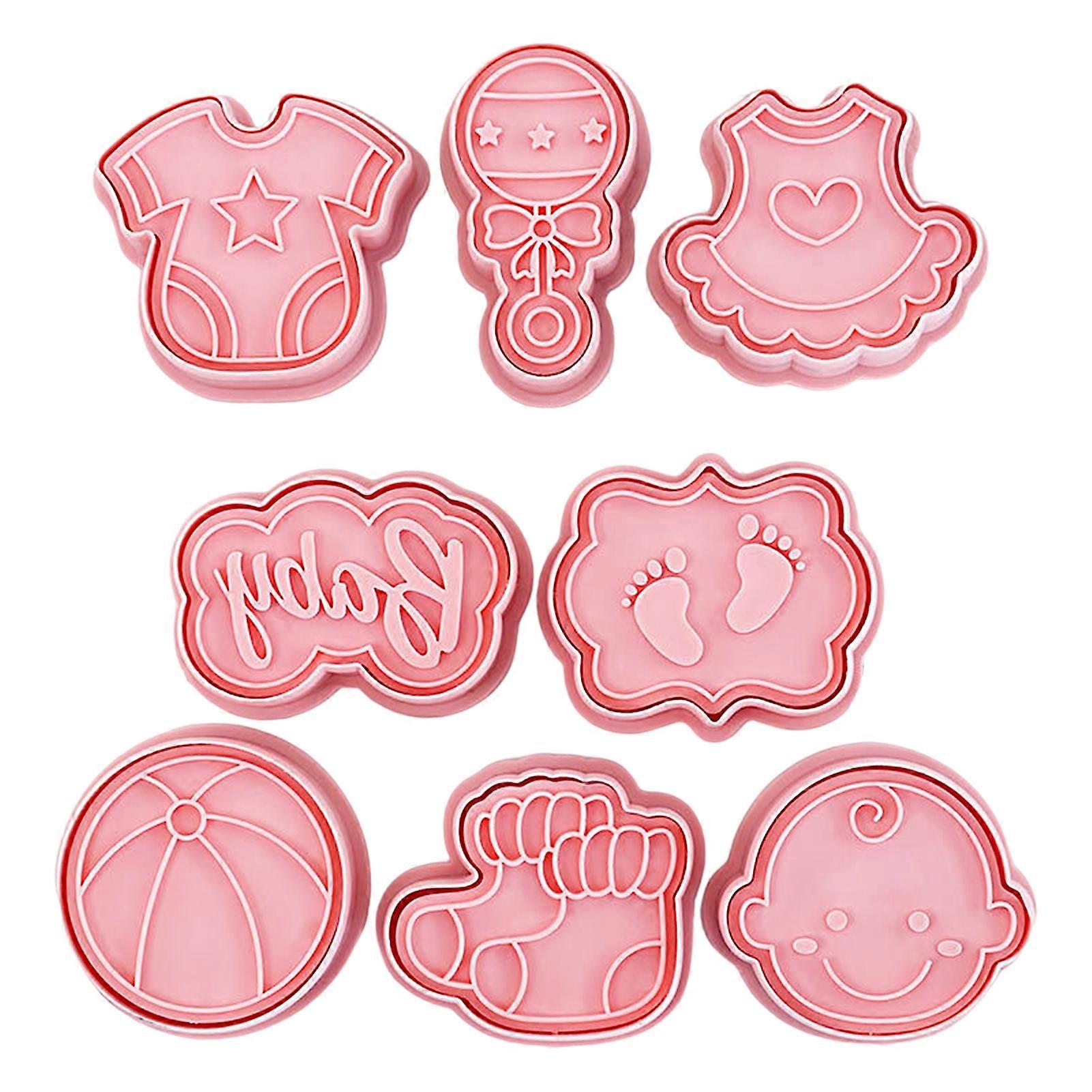 8Pcs/Set Cookie Moulds Non-sticky Easy Demoulding DIY 3D Effect Baby Theme Cartoon Cookie Embosser Cutters Baking Accessories KAESI