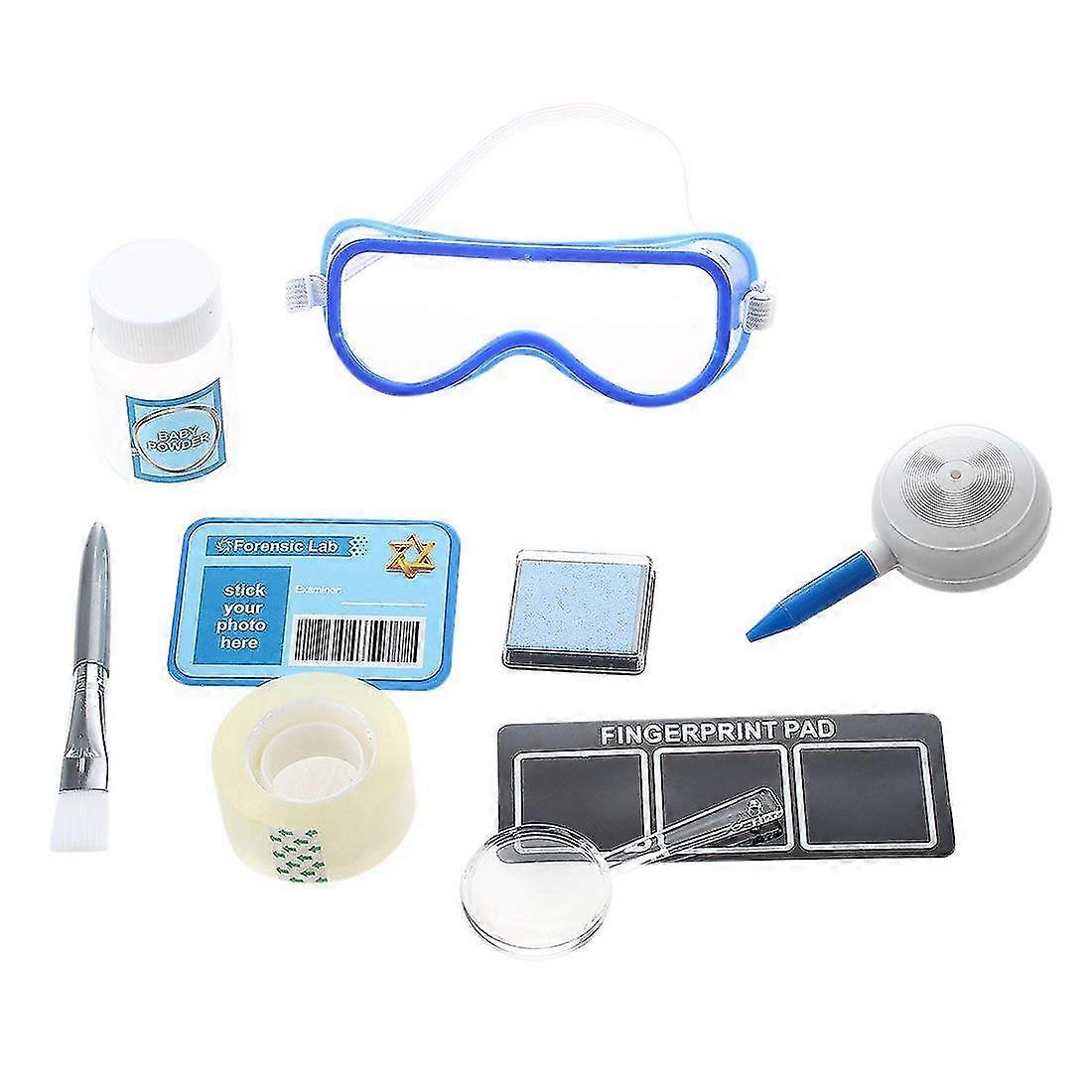 Fingerprint Set Detective experiments toy with stamp pads Magnifier Brush