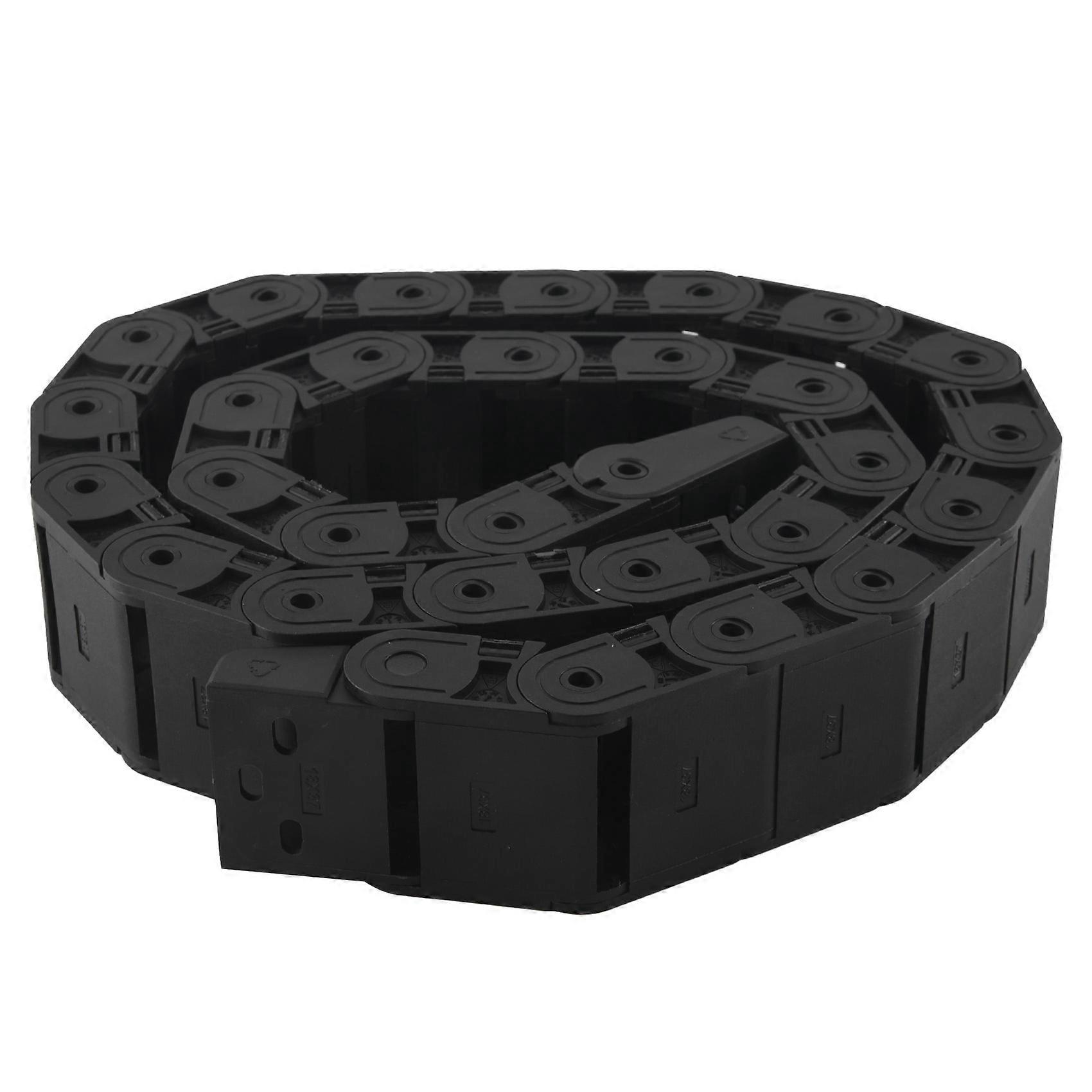 18mm x 37mm Black Flexible Semi Enclosed Cable Drag Chain 1M 39.4"