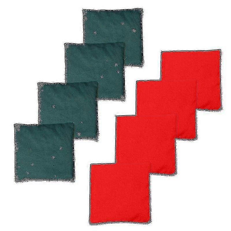 8pcs wetterfeste Cornhole Bean Bags Set - 4 * Rote Sandsäcke 4 * Grüne Sandsäcke