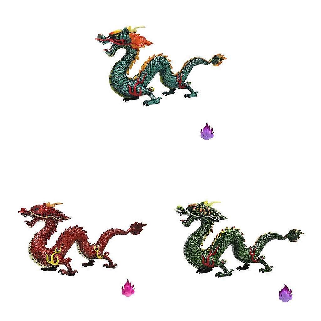 3pcs Dragon Figure Toy Solid Animal Model Mythical Beast Realistic Figures