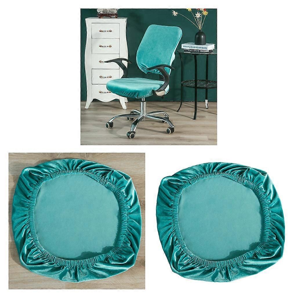 2x elastisk sammet stol täcker Universal Cushion Protector Dekoration Lake Blue