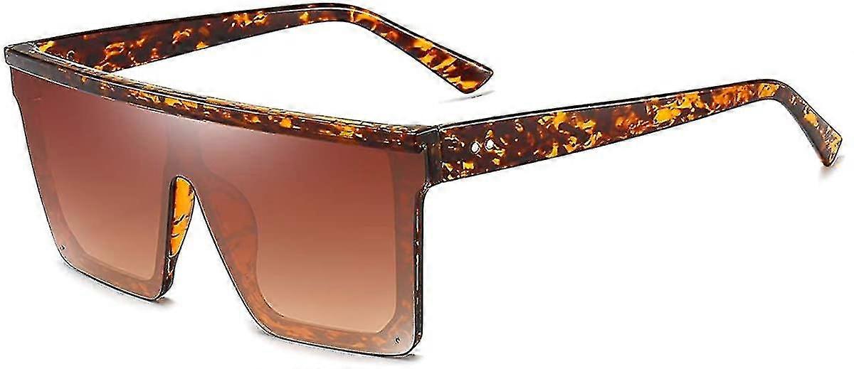vierkante oversized zonnebril voor vrouwen mannen mode flat top grote zwarte frame tinten