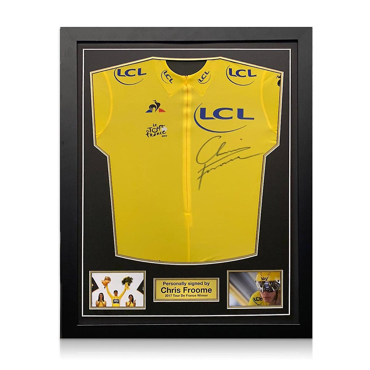 Chris Froome Signed Tour De France 2017 Yellow Jersey. Standard Frame