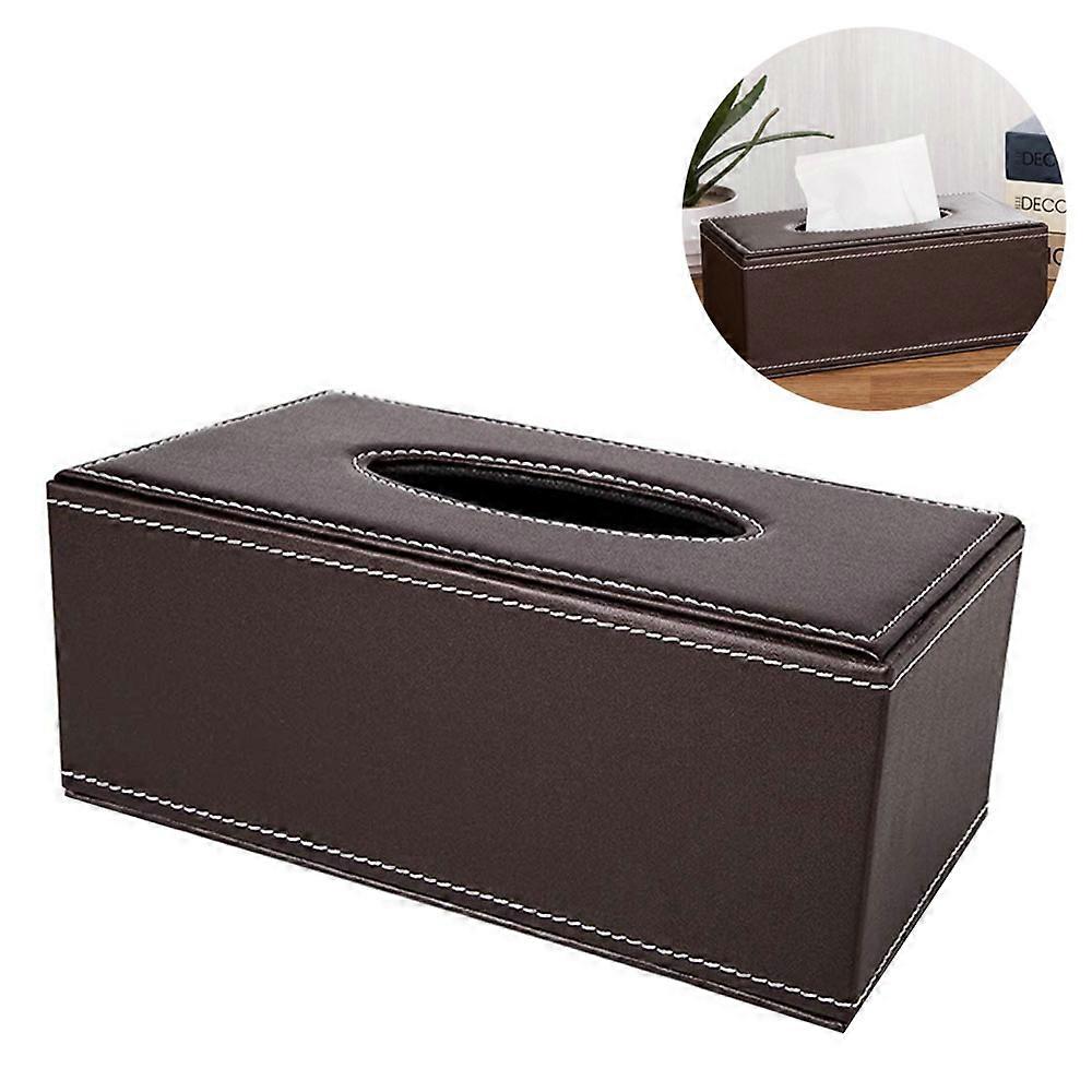 Leather Handkerchief Case - Rectangular Holder for Paper Handkerchiefs