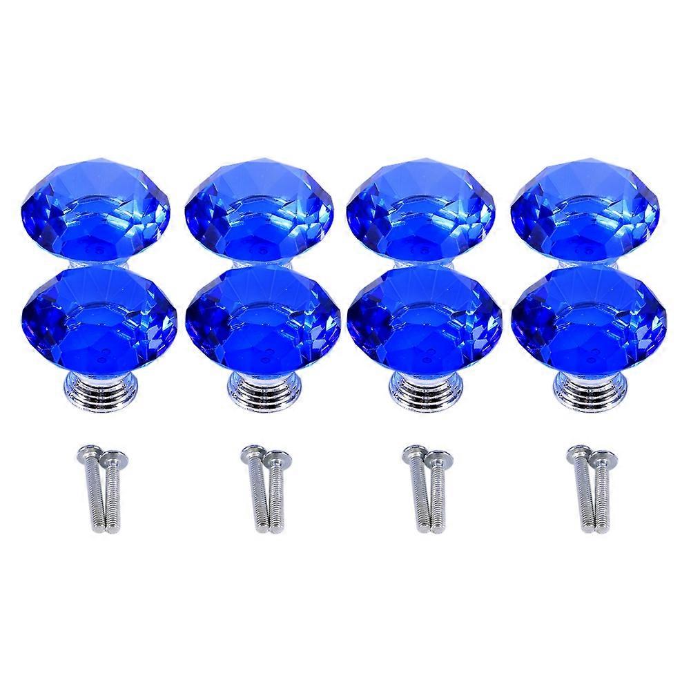 40mm Crystal Diamond Glass Pull Handle Drawer Cupboard Cabinet Door Knobs Blue