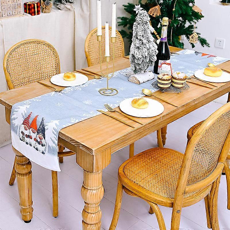 Rectangular Christmas Tablecloth Polyester 33 * 176cm Christmas Tree Patterns for Christmas Table DecorationPrinted Christmas Tablecloth Absorbent Tab