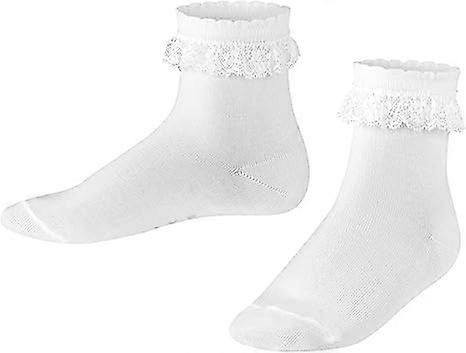 1 pair Romantic Lace unisex socks for children white cotton reinforced fine without pattern with frilly edges