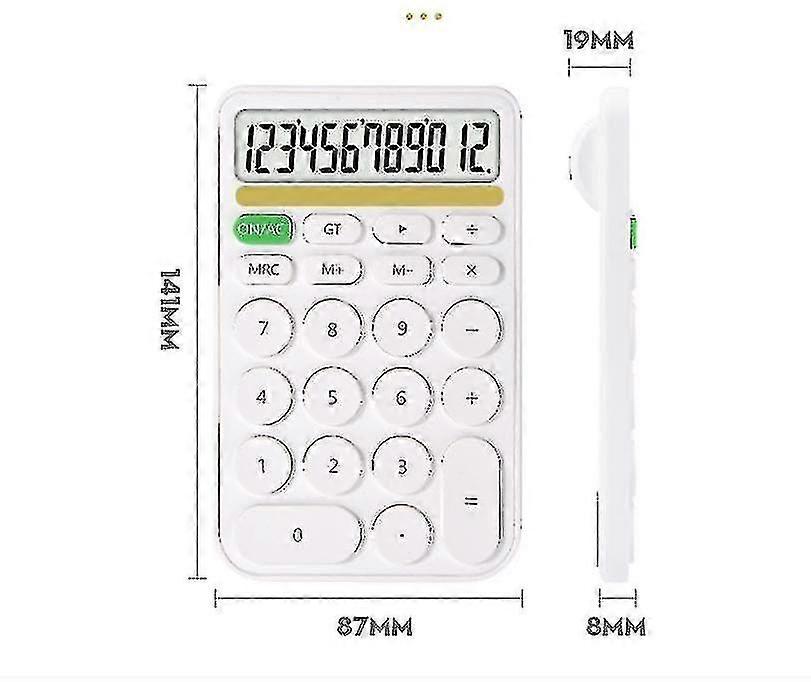 Mini Function Desktop Calculator 12 Digit Handheld Phone Size Calculator For Learning Office(pink) - SNNGV