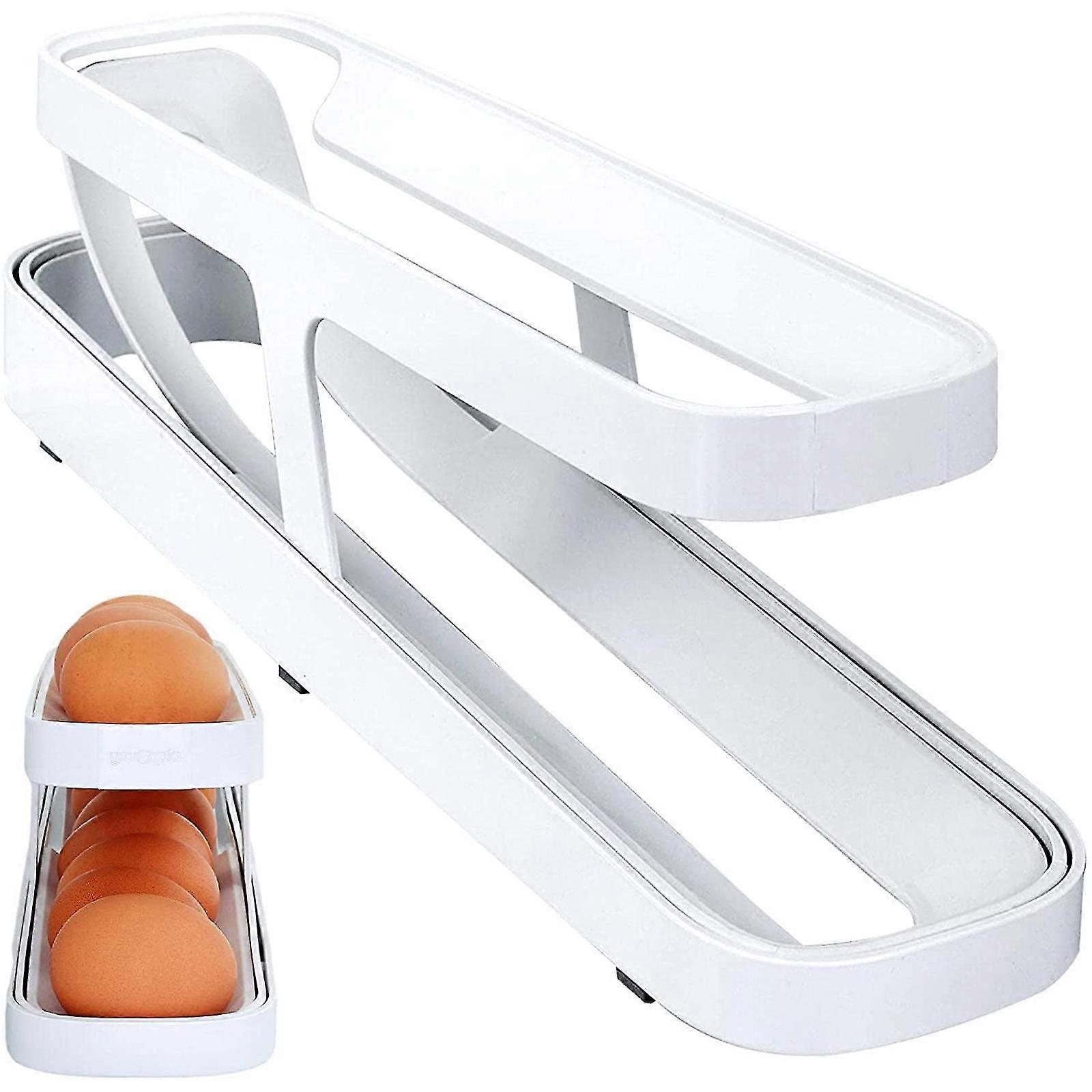 Egg Holder Egg Storage Container For Refrigerator,ramp Type Auto Roll Egg Organizer For Refrigerator,large Egg Container Bin - SNNGV