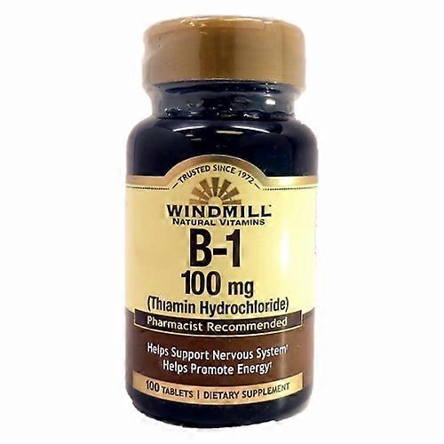 طاحونة هوائية هيلث فيتامين ب 1 ، 100 مجم ، 100 قرص