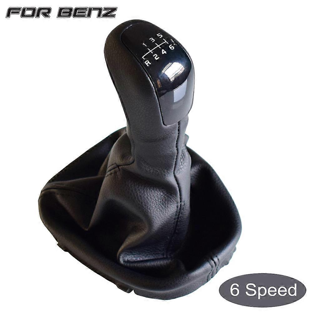 5 6 Speed CLASSIC Car Gear Shift Knob Lever Shifter With Leather Dust-Proof Cover For Mercedes Benz C Class W203 S203 Classic