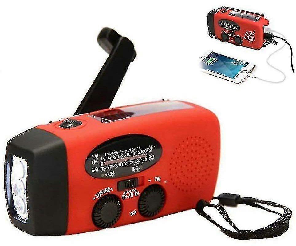 Emergency Radio Solar Portable 2000mAh Power Flashlight - Wind Up Radio