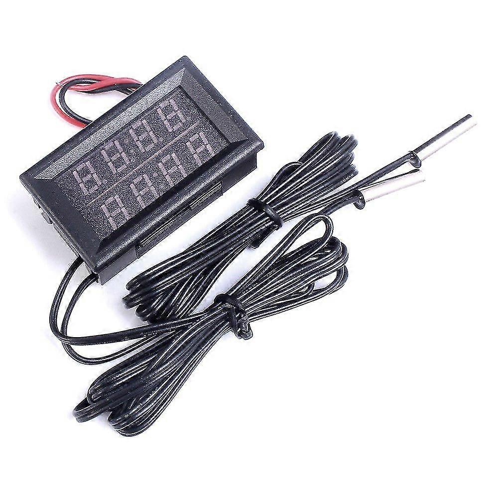 0.56 Inch Dual Red LED Digital Display Waterproof Temperature Sensor Thermometer