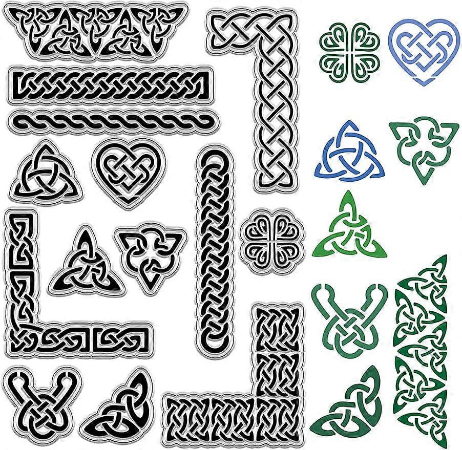 Trinity Knot Clear Rubber Stamp Celtic Knot Frame Vintage Transparent Silicone Seals Stamp