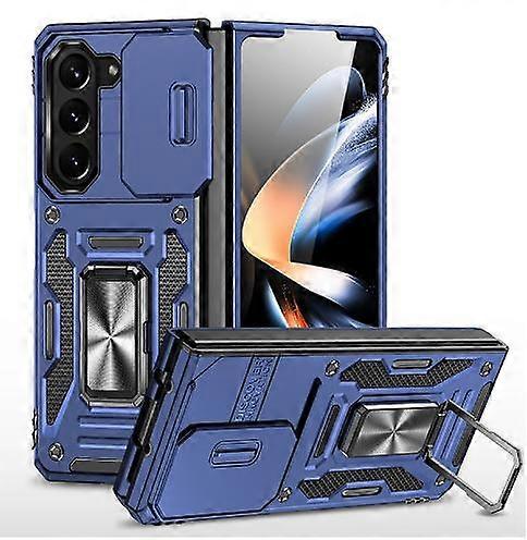 Case for Samsung Galaxy Z Fold 5 with Camera Cover & Kickstand, Built-in 360Rotate Ring Stand Magnetic Protective Case Galaxy Z Fold 5