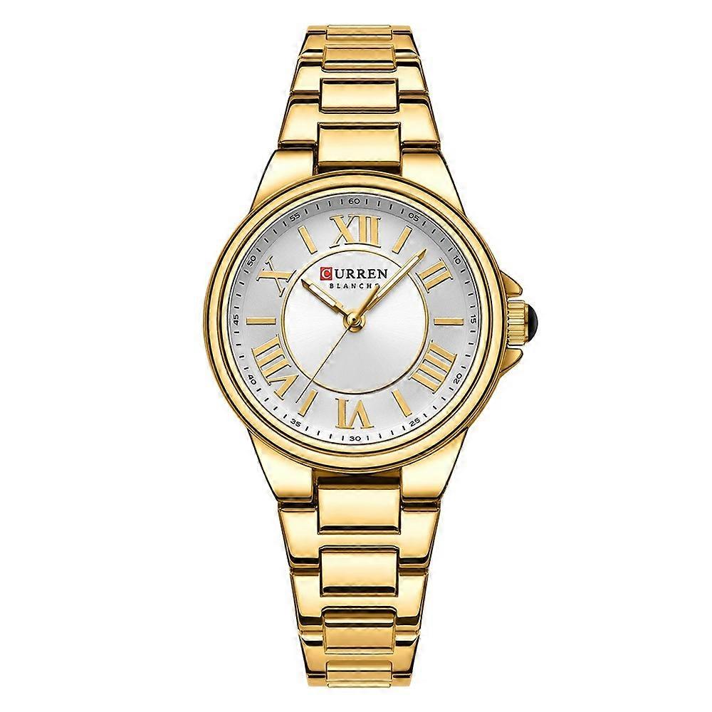 Curren Waterproof Women's Watch Golden Shell White