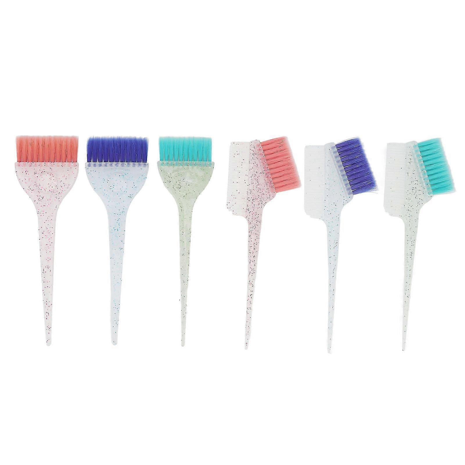 Hair Dye Color Brush Set of 6 with Antislip Handle, Ergonomic Design, Precision Makeup for DIY Salons