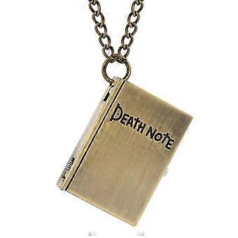 Steampunk Cool Death Note Quartz Pocket Watch Small Size Black Book Shape Neckalce Pendant Men Women Children Birthday Gifts